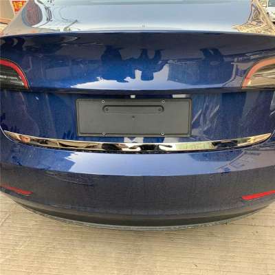 Silver Trunk Downside Chrome Car auto cover for TESLA MODEL 3 2018 2019 ABS chrome rear tail box trunk boot lid door trim