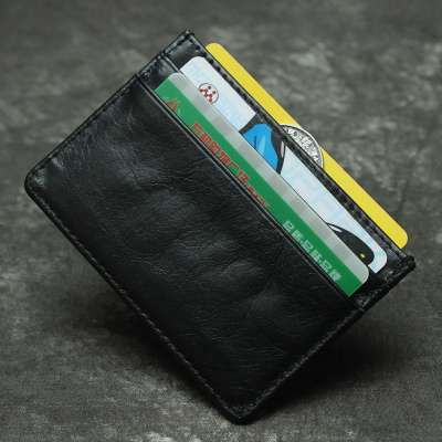 Zero wallet Korean card bag leather man and woman card CLIP multi-card position cowhide bank CLIP