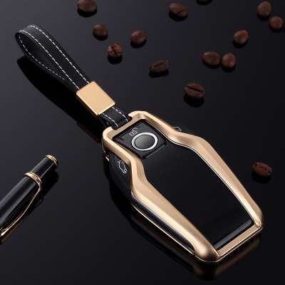 New Golden window style big brand 7 Series Alloy car key case cover 730i 740i 750i 760 i8 Car Remote Key with Display